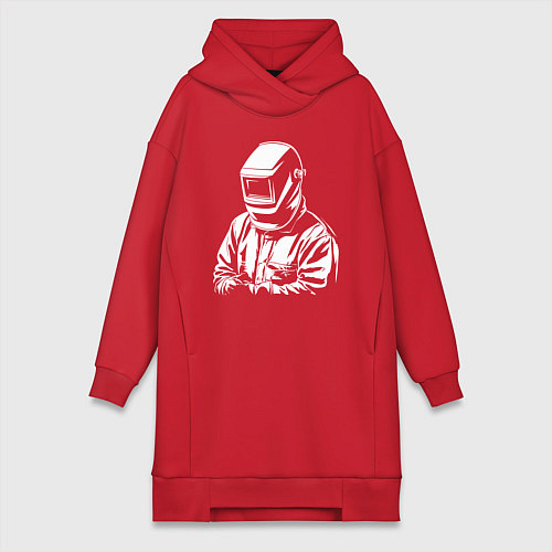 Женская толстовка-платье Сварщик в маске / Красный – фото 1