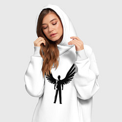 Женское худи-платье Крылатый строитель, цвет: белый — фото 2