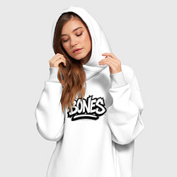 Женское худи-платье Bones белый логотип, цвет: белый — фото 2
