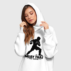 Женское худи-платье Муай Тай сила и мощь тайского бокса, цвет: белый — фото 2