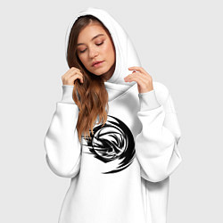 Женское худи-платье Волейбольный мяч вихревой удар, цвет: белый — фото 2
