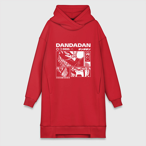 Женская толстовка-платье ДанДанДан y2k / Красный – фото 1