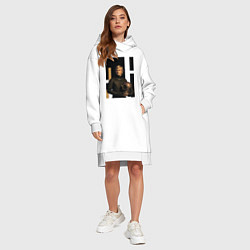 Женское худи-платье Мужчина водолаз ретрофутуризм поп-арт 1970-е, цвет: белый — фото 2