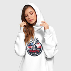 Женское худи-платье Make America schwifty again, цвет: белый — фото 2
