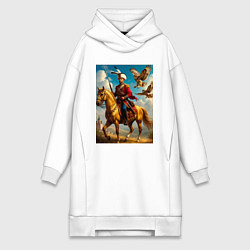 Женская толстовка-платье Казак на коне с совами