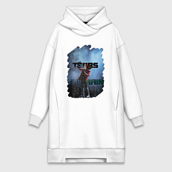 Женское худи-платье Tears in the rain, цвет: белый