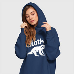 Женское худи-платье Граффити ленивец, цвет: тёмно-синий — фото 2