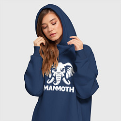 Женское худи-платье Мамонт с грозным взглядом, цвет: тёмно-синий — фото 2