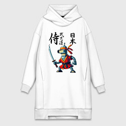 Женская толстовка-платье Bender bending robot with katana - samurai