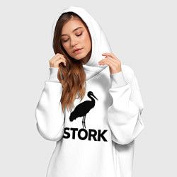 Женское худи-платье Черный аист, цвет: белый — фото 2