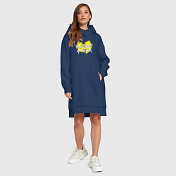 Женское худи-платье Protect ya neck Wu-Tang, цвет: тёмно-синий — фото 2