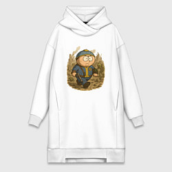 Женское худи-платье Эрик Картман в пустоши Fallout, цвет: белый