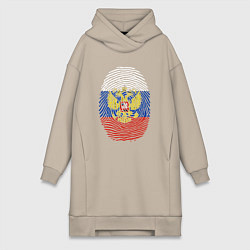 Женское худи-платье Отпечаток России, цвет: миндальный