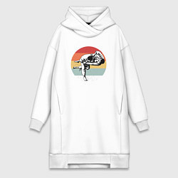 Женское худи-платье Спарринг дзюдоистов, цвет: белый