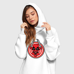 Женское худи-платье Дэдпул с мечами, цвет: белый — фото 2