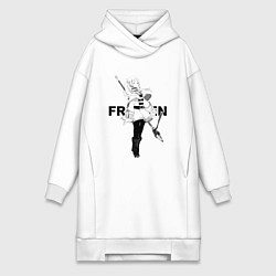 Женское худи-платье Frieren - эльфийка, цвет: белый