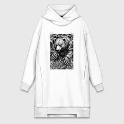 Женская толстовка-платье Атакующий мишка