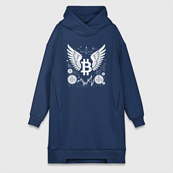 Женская толстовка-платье Биткоин с крыльями