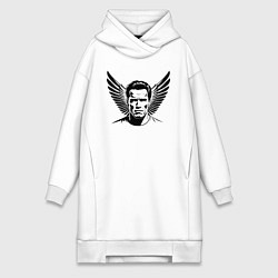 Женская толстовка-платье Портрет Арнольд Шварценеггер с крыльями