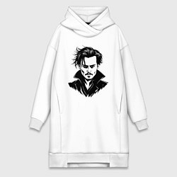 Женская толстовка-платье Аниме портрет Джонни Деппа