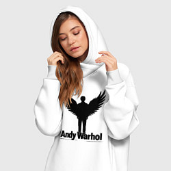 Женское худи-платье Крылатый Энди Уорхол, цвет: белый — фото 2