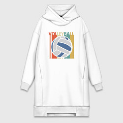 Женское худи-платье Volleyball colors, цвет: белый