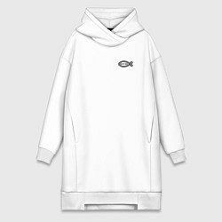 Женская толстовка-платье Спаси и сохрани фигурный текст