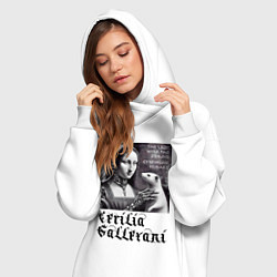 Женское худи-платье Cecilia Gallerani - the lady with the ermine, цвет: белый — фото 2