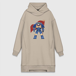 Женское худи-платье Кот космодесант вархаммер 40000, цвет: миндальный