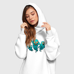Женское худи-платье Призрачное трио, цвет: белый — фото 2