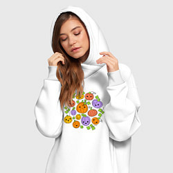 Женское худи-платье Тыковки на хэллоуин, цвет: белый — фото 2