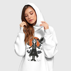Женское худи-платье Эрик Дрейвен - Ворон, цвет: белый — фото 2