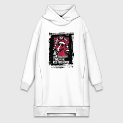 Женская толстовка-платье Красный огненный конь