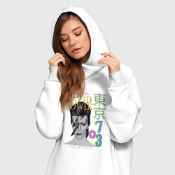 Женское худи-платье David Bowie - Live in Tokyo 73, цвет: белый — фото 2