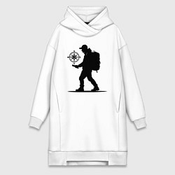 Женская толстовка-платье Путешественник с компасом