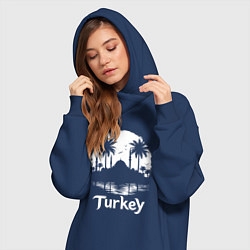 Женское худи-платье Лунный силуэт Турции, цвет: тёмно-синий — фото 2