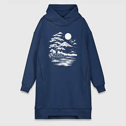 Женская толстовка-платье Лунная гармония Фудзи