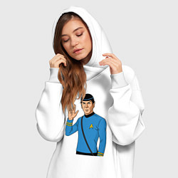 Женское худи-платье Стартрек Спок, цвет: белый — фото 2