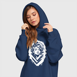 Женское худи-платье Поп-арт дива, цвет: тёмно-синий — фото 2