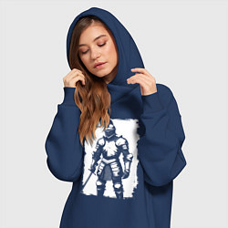 Женское худи-платье Рыцарь с мечом, цвет: тёмно-синий — фото 2