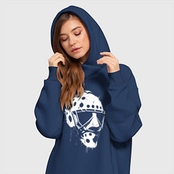 Женское худи-платье Белая хоккейная маска, цвет: тёмно-синий — фото 2