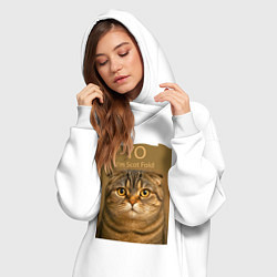 Женское худи-платье Yo - Im Scottish Fold, цвет: белый — фото 2