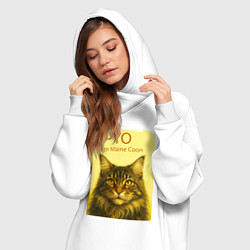 Женское худи-платье Yo - Im Maine Coon, цвет: белый — фото 2