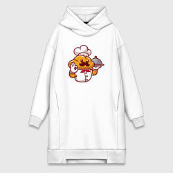 Женская толстовка-платье Повар батон