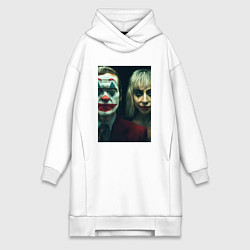 Женское худи-платье Джокер и Харли Квинн, цвет: белый