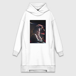 Женское худи-платье Смех Джокера, цвет: белый