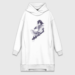 Женское худи-платье Данганронпа V3 - Кокичи Ома, цвет: белый
