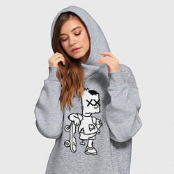 Женское худи-платье Bart Simpsons Zombie, цвет: меланж — фото 2