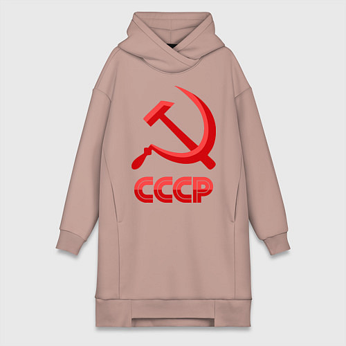 Женская толстовка-платье СССР Логотип / Пыльно-розовый – фото 1