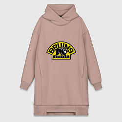 Женское худи-платье HC Boston Bruins Label, цвет: пыльно-розовый